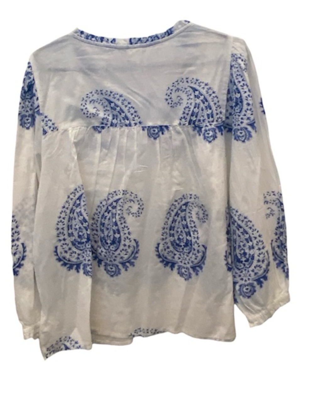 Lucky Brand White Tunic with Blue Paisley Print, XL, NWT - Picture 2 of 5